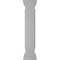 Ekena Millwork 8"W x 48"H Straight Newel Post with Panel, Peaked Capital & Base Trim (Installation kit included) NWL08X48SPP0B0 - alternate 1